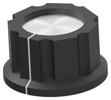 AMP - TE CONNECTIVITY 5-1437624-3 Switch Accessory, Fluted Design, 25.7mm, Black, Knob, Switches, PKES Series