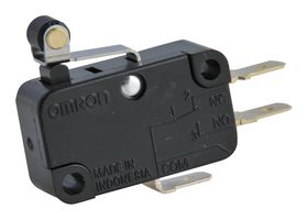 OMRON ELECTRONIC COMPONENTS V-15G5-1C26-K Interruptor Microswitch, Snap Action, Palanca con Roldana con Bisagra, SPDT, Conexión Rápida, 15 A