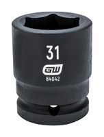 GEARWRENCH 84843 Impact Socket, 6 Point, 3/4" Drive, 32 mm AF, 2.205" L
