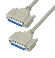 L-COM CRMN25FF-1 Computer Cable, D Sub 25 Position Receptacle, D Sub 25 Position Receptacle, 1 ft, 304.8 mm
