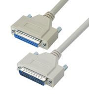 L-COM CRMN25MF-1 Computer Cable, D Sub 25 Position Plug, D Sub 25 Position Receptacle, 1 ft, 304.8 mm, Light Gray