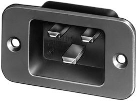 SCHURTER 4798.9200.21 IEC Power Connector, IEC Appliance Inlet C20, IEC C20 Inlet, 16 A, 250 VAC, Solder, Flange Mount