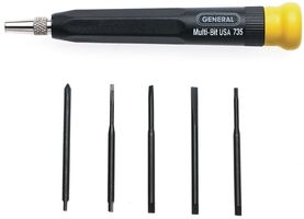 GENERAL TOOLS 735 Juego de Puntas-Desarmador, Intercambiables, de Precisión, 6 Piezas