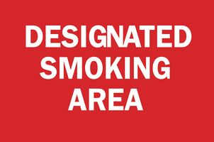 BRADY 88411 Safety Sign, Designated Smoking Area, 177.8 mm, 254 mm