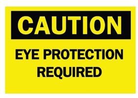 BRADY 84529 Safety Sign, Caution Eye Protection Required, 177.8 mm, 254 mm, Black on Yellow