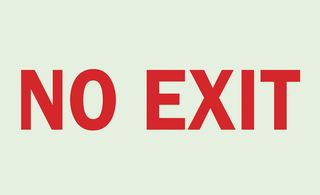 BRADY 73542 Safety Sign, No Exit, 177.8 mm, 254 mm