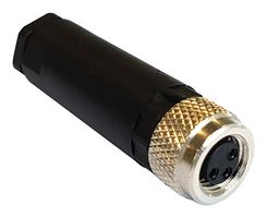 BULGIN LIMITED PXPPAM08FBF03AST Sensor Connector, Buccaneer M8 Series, M8, Female, 3 Positions, Screw Socket