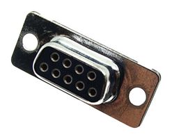 ITT CANNON DEMG9SJA197 D Sub Connector, Standard, Receptacle, D*M Series, 9 Contacts, DE, Through Hole Right Angle