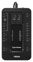 CYBER POWER SYSTEMS EC750GTAA Uninterruptible Power Supply (UPS), 12 Outlets, 750VA / 450W, 140 V, 120 VAC, 1 min