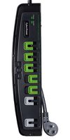 CYBER POWER SYSTEMS P705G Surge Protector, 7 Outlets, NEMA 5-15R, 15 A, 125 V, NEMA 5-15P, 5 ft