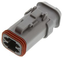 TE CONNECTIVITY - DEUTSCH DT06-4S-CE04 Automotive Connector Housing, DT Series, Plug, 4 Positions, AMP DT Series Size 16 Socket Contacts