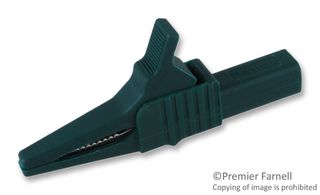 MUELLER ELECTRIC BU-65-5 Alligator Clip, 4 mm Plug, 19 mm, 30 A, Green