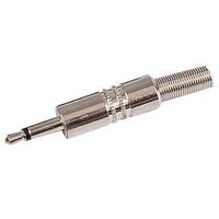 MCM CN00565 Phone Audio Connector, 1 Contacts, Plug, 3.5 mm, Cable Mount, Nickel Plated Contacts, Metal Body