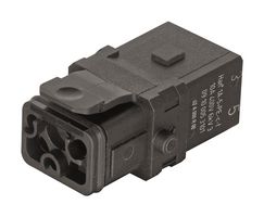 HARTING 09100053101 Heavy Duty Connector, Han Series, Insert, 5+PE Contacts, 1A, Receptacle, Crimp Socket