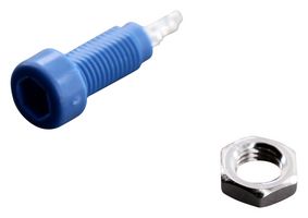 JOHNSON - CINCH CONNECTIVITY 105-0810-001 Test Connector, Tip Jack, 2mm Standard Tip Plug, 5.7 kV, 10 A, Blue