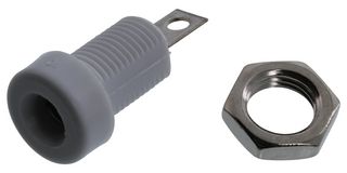 JOHNSON - CINCH CONNECTIVITY 108-0901-001 Banana Test Connector, Jack, Panel Mount, 15 A, 7 kV, Tin Plated Contacts, White