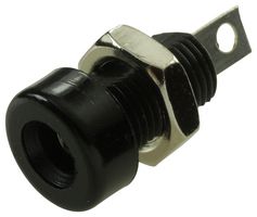 JOHNSON - CINCH CONNECTIVITY 108-0903-001 Banana Test Connector, Jack, Panel Mount, 15 A, 7 kV, Tin Plated Contacts, Black