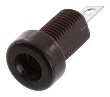 JOHNSON - CINCH CONNECTIVITY 108-0908-001 Banana Test Connector, Jack, Panel Mount, 15 A, 7 kV, Tin Plated Contacts, Brown