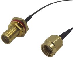 MULTICOMP PRO MC000794 RF / Coaxial Cable Assembly, 7.874 ", 200 mm, 1.37mm, SMA RP Bulkhead Jack, SMA RP Straight Plug