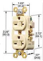 HUBBELL WIRING DEVICES HBL5462 Conector de Entrada de Potencia, Electrical AC Power, 20 A, Marrón