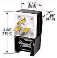 HUBBELL WIRING DEVICES HBL9368 Power Entry Connector, 2P3W Grounding, NEMA 6-50, Right Angle, Power Entry, 50 A, Black