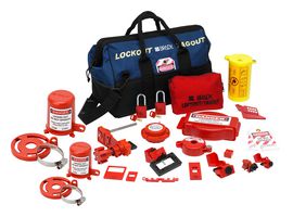 BRADY 150989 COMBINATION LOCKOUT DUFFEL KIT, 2PADLOCK