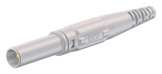 STAUBLI 66.9196-29 Banana Test Connector, Plug, Cable Mount, 32 A, 1 kV, Nickel Plated Contacts, White