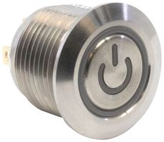 E-SWITCH PVA6FP24S41 Vandal Resistant Switch, Power Symb Illumination, PVA6 Series, 16 mm, SPST-NO-DM, Off-(On)