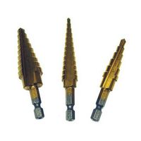 GRIP ON TOOLS 35326 Drill Bit Set, Step Bit, 3 Piece