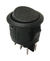E-SWITCH RRA1GC1100 Rocker Switch, On-On, DPDT, Non Illuminated, Panel Mount, Black, RRA Series