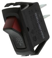 E-SWITCH RSC441D1A2Z11 Interruptor (Switch) de Balancín, Apagado-Encendido, SPST, No Iluminado, Panel Mount, Negro, Rojo