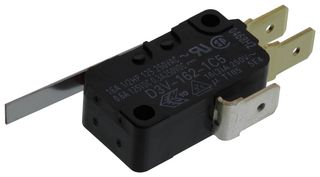 ARATAS D3V-162-1C5 Microswitch, Miniature, Hinge Lever, SPDT, Quick Connect, 16 A