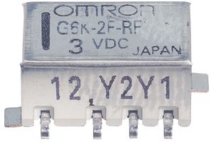OMRON ELECTRONIC COMPONENTS G6K-2F-RF DC3 Power Relay, DPDT, 3 VDC, 1 A, G6K Series, Surface Mount, Non Latching