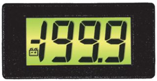 LASCAR DPM 3AS-BL Digital Panel Meter, LCD Backlighting, 3-1/2 Digits, DC Voltage, 0mV to 200mV