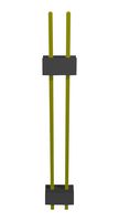 SAMTEC ZW-02-19-L-S-1005-075 Stacking Board Connector, ZW Series, 2 Contacts, 2.54 mm, Through Hole, 1 Rows