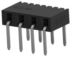 TE CONNECTIVITY 2314936-4 PCB Receptacle, Board-to-Board, 2 mm, 1 Rows, 4 Contacts, Through Hole Mount Right Angle