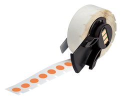BRADY M61-82-499-OR Label, Thermal Transfer Printable, 9.53 mm, 9.53 mm, Nylon Cloth, Orange