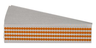BRADY QD-25-OR-PK Label, Dot, Die-Cut, 6.35 mm, Vinyl Film, Orange