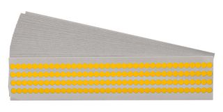 BRADY QD-25-YL-PK Label, Dot, Die-Cut, 6.35 mm, Vinyl Film, Yellow