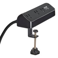 EATON TRIPP LITE TLP310U30CLAMPB Surge Protector, Desk Clamp, Black, 3 Outlets, NEMA 5-15R, 15 A, 120 V, NEMA 5-15P, 10 ft