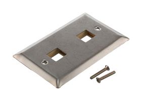 L-COM LC-WPSSK-02 Faceplate, 4.51" x 2.76" x 0.189", Wall Plate, Faceplates, 2, Stainless Steel Body