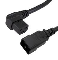 L-COM PCS12R2-BLK-10F Cable de Alimentación, IEC 60320 C20 a IEC 60320 C21 90, 3.05 m, 20 A, 250 V, Negro