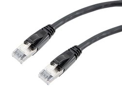 L-COM TRD626ASR-BLK-3F Ethernet Cable, 10 Gigabit, 26AWG, Cat6a, RJ45 Plug to RJ45 Plug