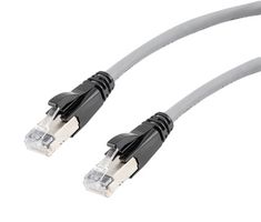 L-COM TRD626ASR-GRY-1F Ethernet Cable, 10 Gigabit, 26AWG, Cat6a, RJ45 Plug to RJ45 Plug