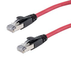 L-COM TRD626ASR-RED-2F Ethernet Cable, 10 Gigabit, 26AWG, Cat6a, RJ45 Plug to RJ45 Plug