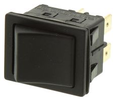 E-SWITCH RBW2ABLKBLKEF0 Rocker Switch, IP66, Off-On, DPST, Non Illuminated, Panel, Snap-In, Black, RBW2 Series