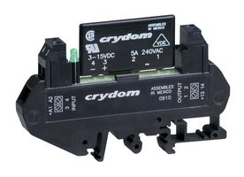 SENSATA/CRYDOM DRA1-CXE240D5R Solid State Relay, SPST-NO, 5 A, 280 VAC, DIN Rail, Cage Clamp, Random Turn On
