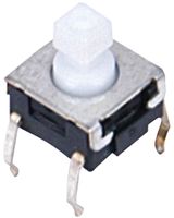 OMRON ELECTRONIC COMPONENTS B3W-4150 Tactile Switch, B3W Series, Top Actuated, Through Hole, Plunger for Cap, 196 gf, 50mA at 24VDC