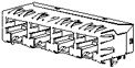 MOLEX 43223-6113 Modular Connector, Modular Jack, 1 x 6 (Ganged), 6P6C, Cat3, Cat4, Through Hole Mount