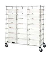QUANTUM STORAGE BC216069M1TCL Storage Cart, Clear, 21 Bins, 69 " x 24 " x 60 "